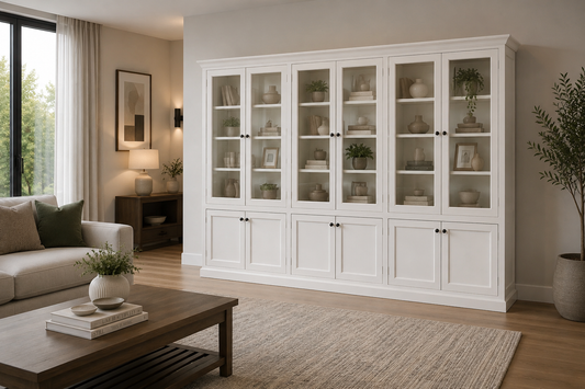 Bayside (AUSSIE MADE) 12 Door Library Unit Glass / Timber Doors Collection - Assorted Painted Colours