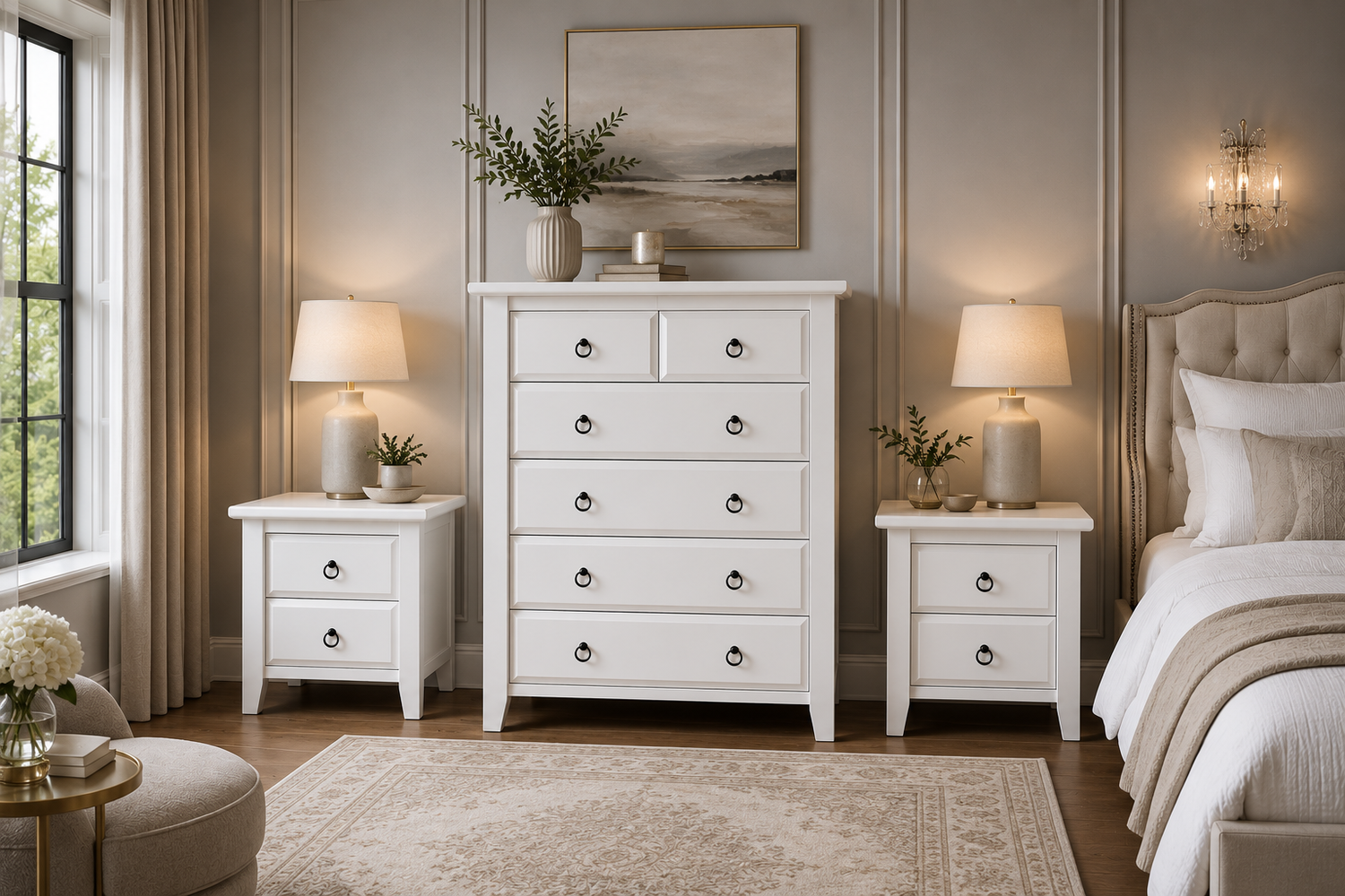 Manilla (AUSSIE MADE) 3 Piece Chest Set With Ring Handles (6+3+3) - Assorted Painted Colours
