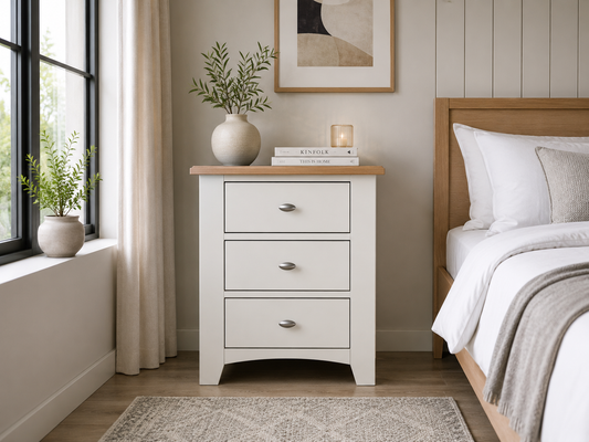 Emmett (AUSSIE MADE) Bedside Table With Manilla Leg Collection - Assorted Stained / Painted Colours