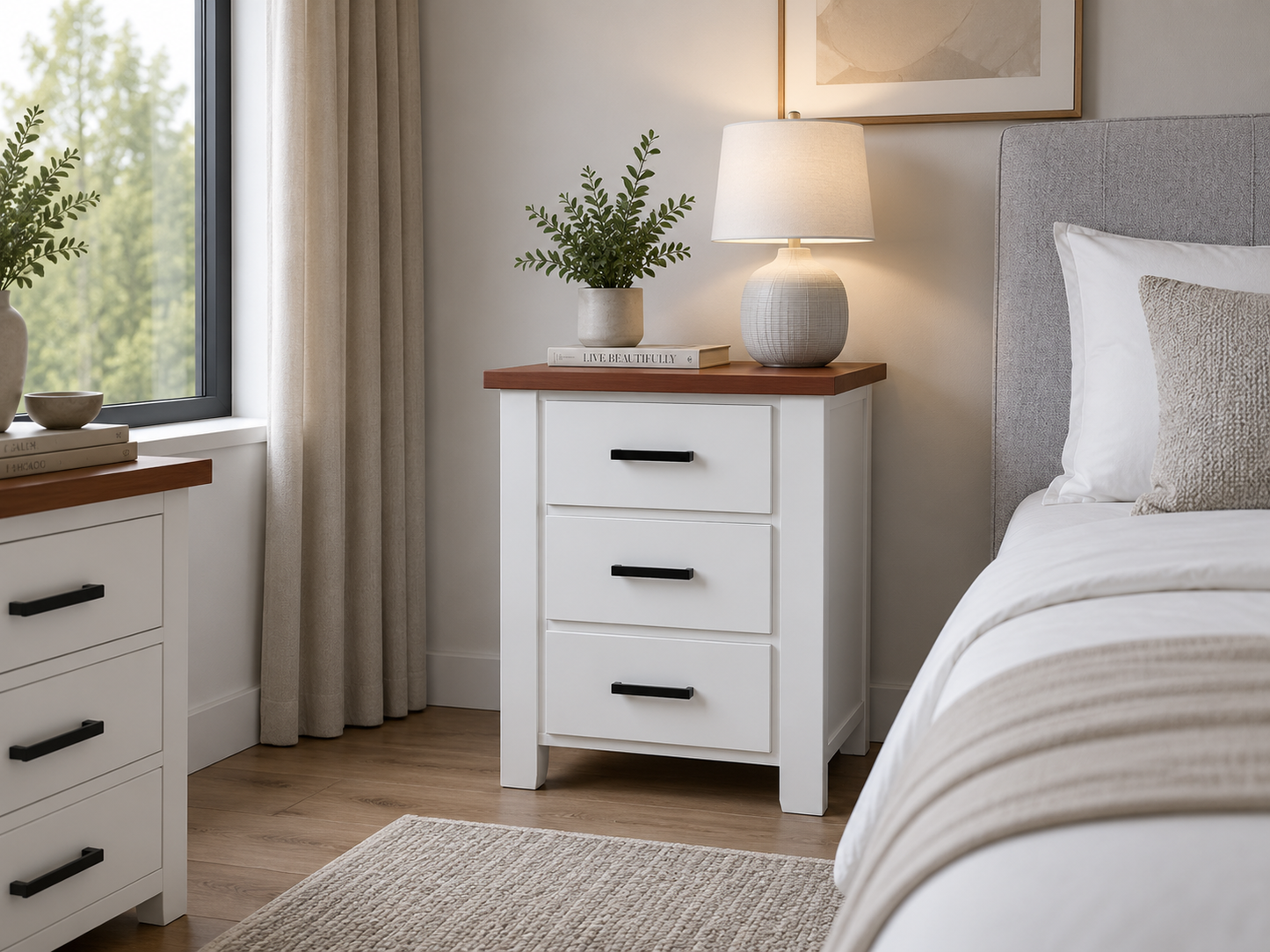 Libby (AUSSIE MADE) Bedside Table Collection - Assorted Painted / Stained Colours