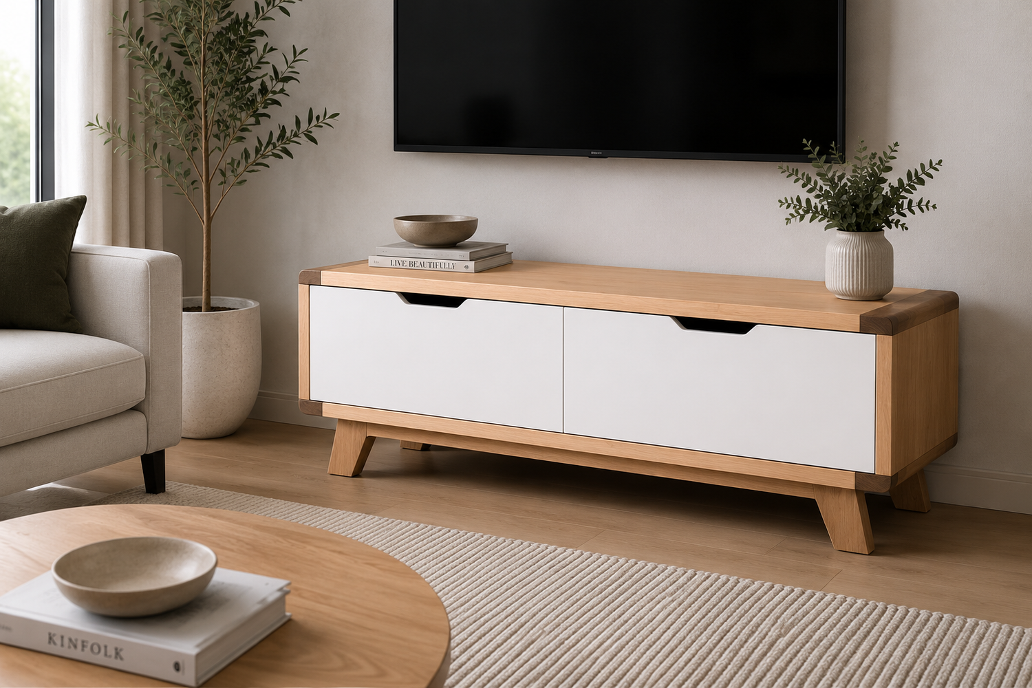 Avalon (AUSSIE MADE) 2 Drawer Coffee Table Collection - Tassie Oak Combination - Assorted Painted / Stained Colours