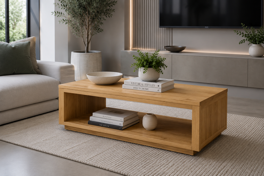 Highland (AUSSIE MADE) Coffee Table (NO PARQUETRY) Collection - Tassie Oak Combination - Assorted Stained Colours