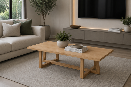 Dante (AUSSIE MADE) Coffee Table Collection - Tassie Oak Combination - Assorted Stained Colours