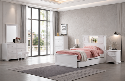 King Single Innovation Front Panel Lift Bed (MODEL:155) - Ivory White