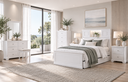 King Single Innovation Front Panel Lift Bed (MODEL:155) - Ivory White