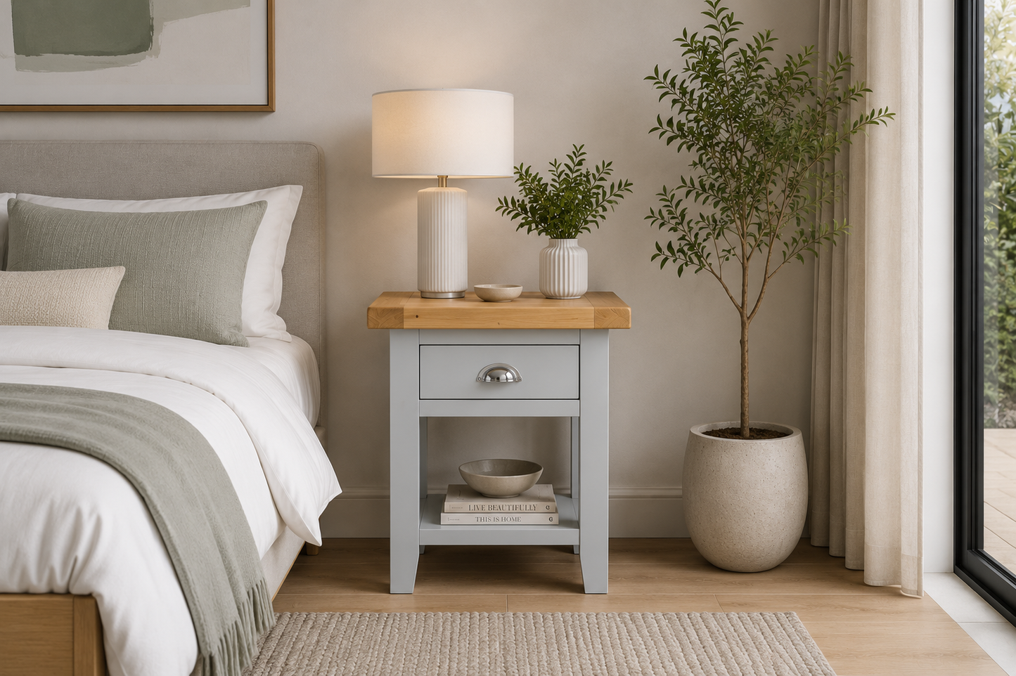Arbetta (AUSSIE MADE) Bedside Table Collection - Tassie Oak Combination - Assorted Painted / Stained Colours