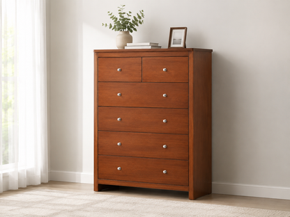 Thomas (AUSSIE MADE) 6 Drawer (2 OVER 4) Tallboy - 1200(H) X 900(W) X 440(D) - Assorted Colours