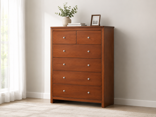 Thomas (AUSSIE MADE) 6 Drawer (2 OVER 4) Tallboy - 1200(H) X 900(W) X 440(D) - Assorted Colours