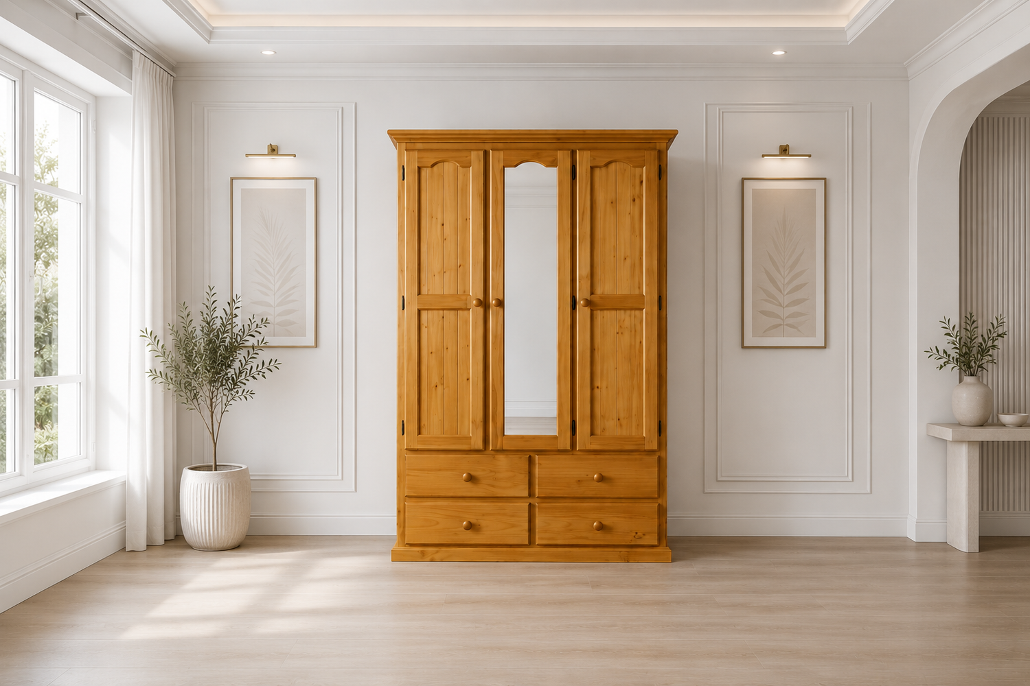 Mudgee (AUSSIE MADE) Wardrobe Combo With 3 Doors & 4 Drawers - Assorted Stained Colours