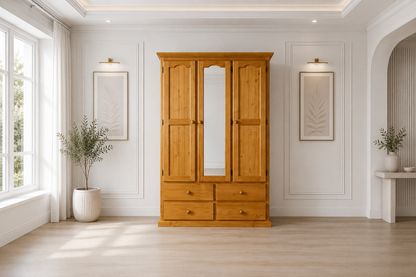 Mudgee (AUSSIE MADE) Wardrobe Combo With 3 Doors & 4 Drawers - Assorted Stained Colours