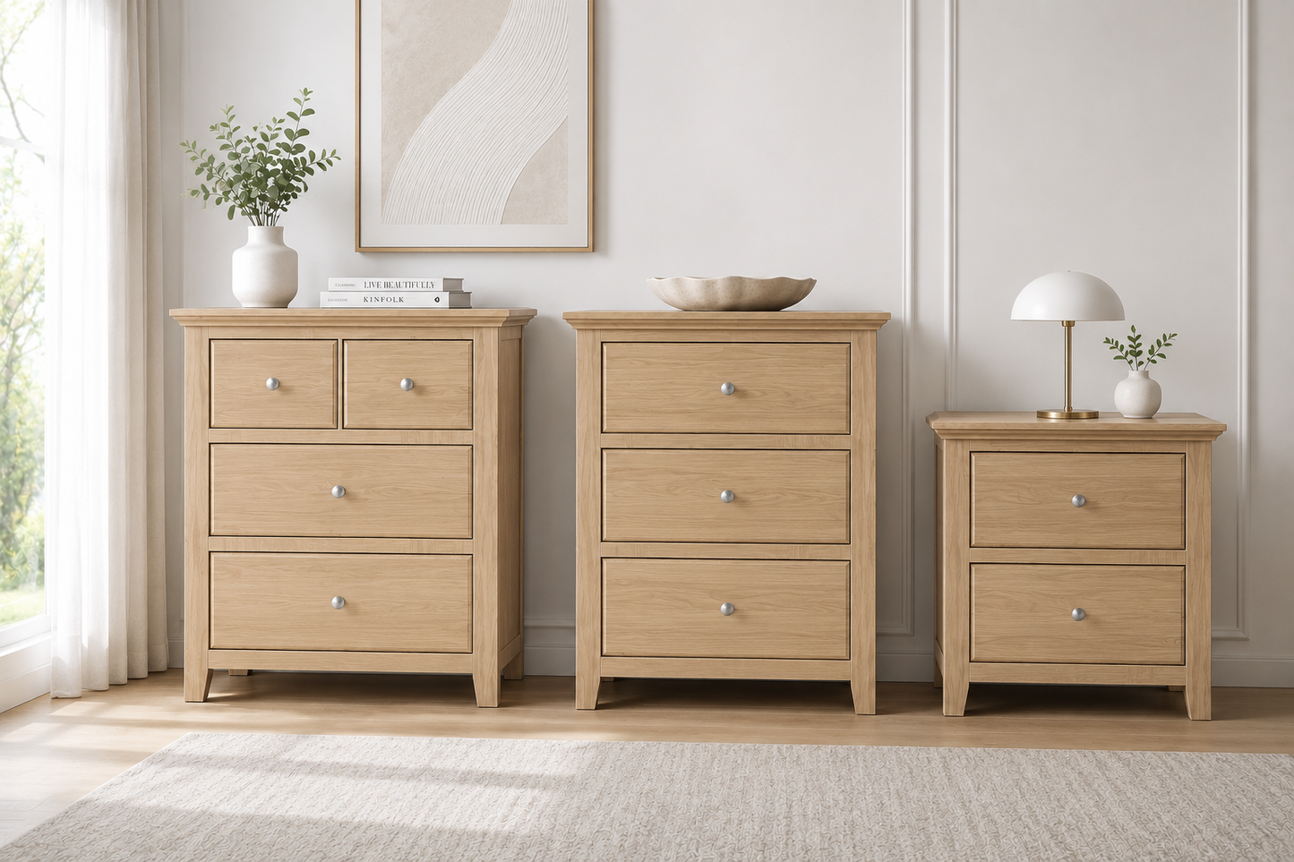 Jasper (AUSSIE MADE) Bedside Table Collection - Tassie Oak Combination - Assorted Stained Colours