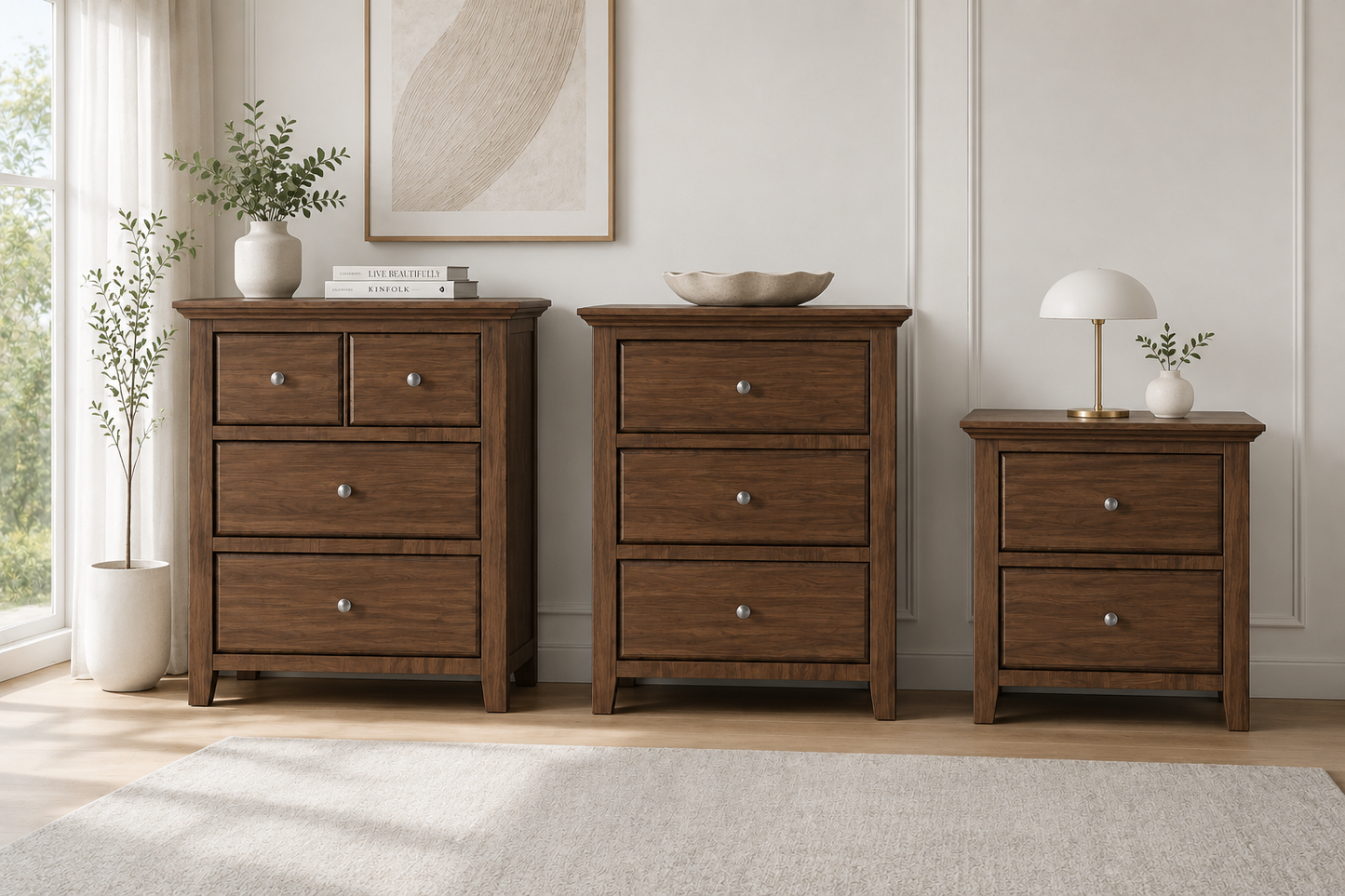 Jasper (AUSSIE MADE) Bedside Table Collection - Tassie Oak Combination - Assorted Stained Colours