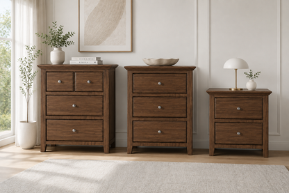 Jasper (AUSSIE MADE) Bedside Table Collection - Tassie Oak Combination - Assorted Stained Colours