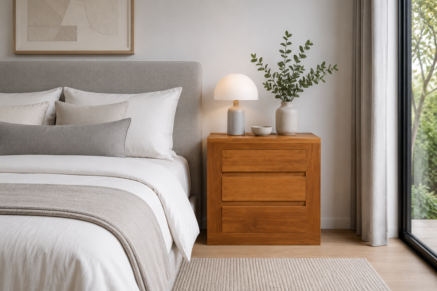 Claremont (AUSSIE MADE) Bedside Table Collection - Tassie Oak Combination - Assorted Stained Colours
