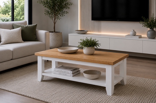 Arbetta (AUSSIE MADE) Coffee Table With Magazine Rack Collection - Assorted Painted / Stained Colours