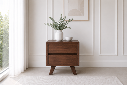 Susan (AUSSIE MADE) 2 Drawers Bedside Table - Tassie Oak Combination - Assorted Colours