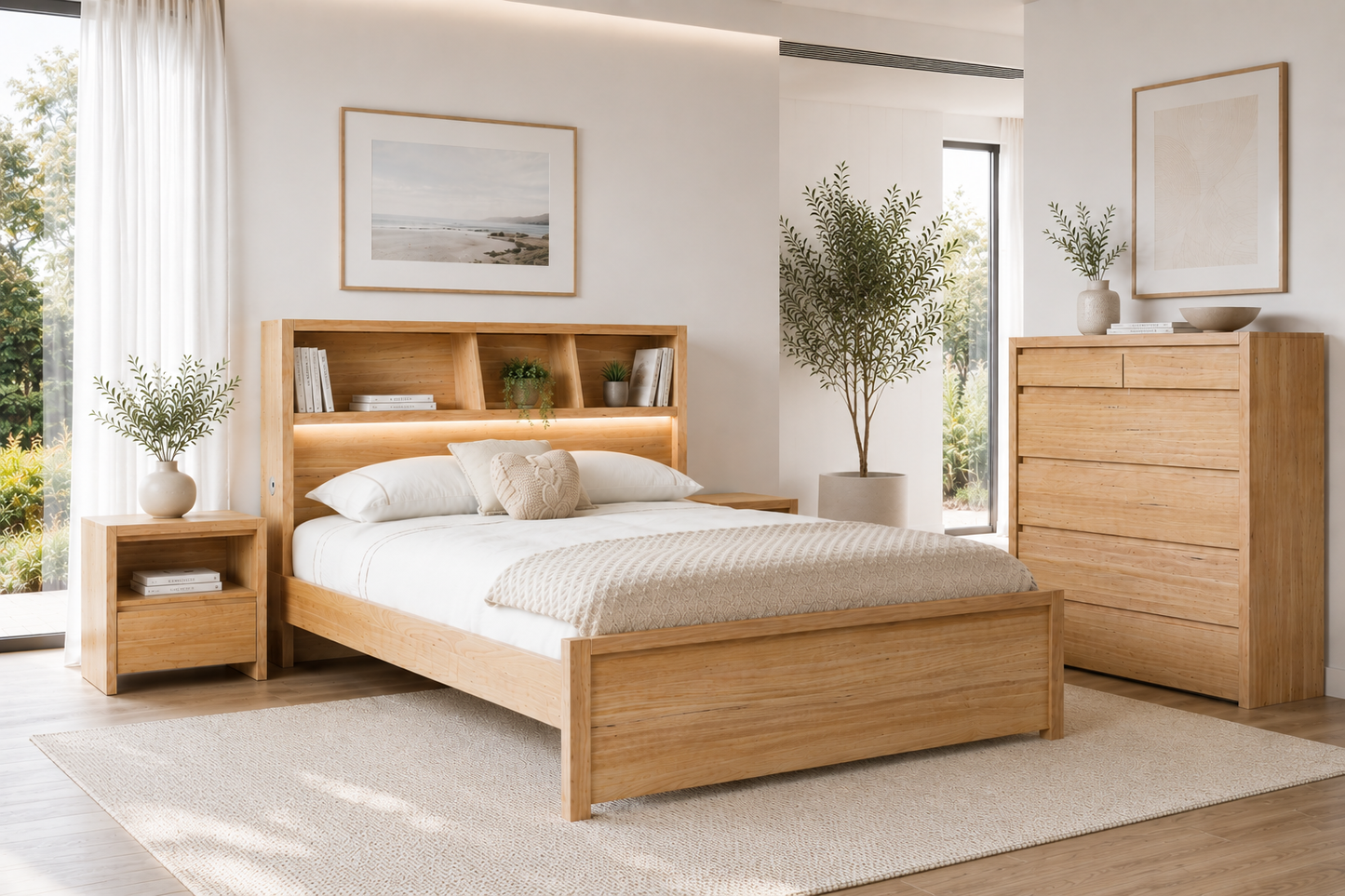King Montana Bookend Bed Frame - Messmate