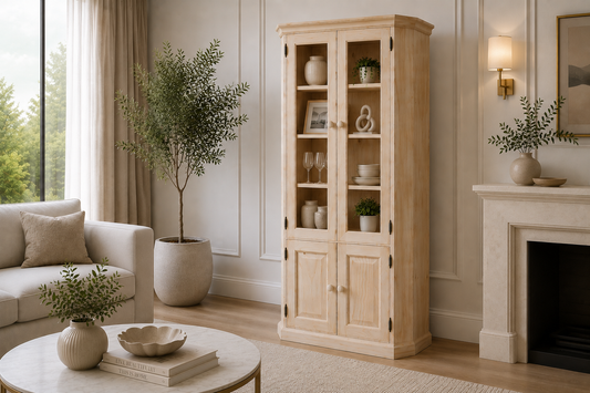 Swayde (AUSSIE MADE) Highline 2 Glass Door / 2 Solid Door Corner Dislay Unit Collection - Assorted Stained Colours