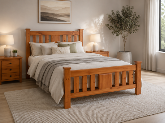 Double Rinalyn (AUSSIE MADE) Bed - Assorted Stained Colours