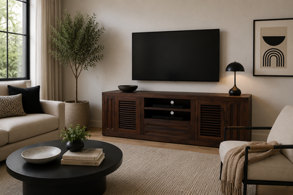 Manly (AUSSIE MADE) TV Unit With Twin Pullouts Collection - Assorted Stained Colours