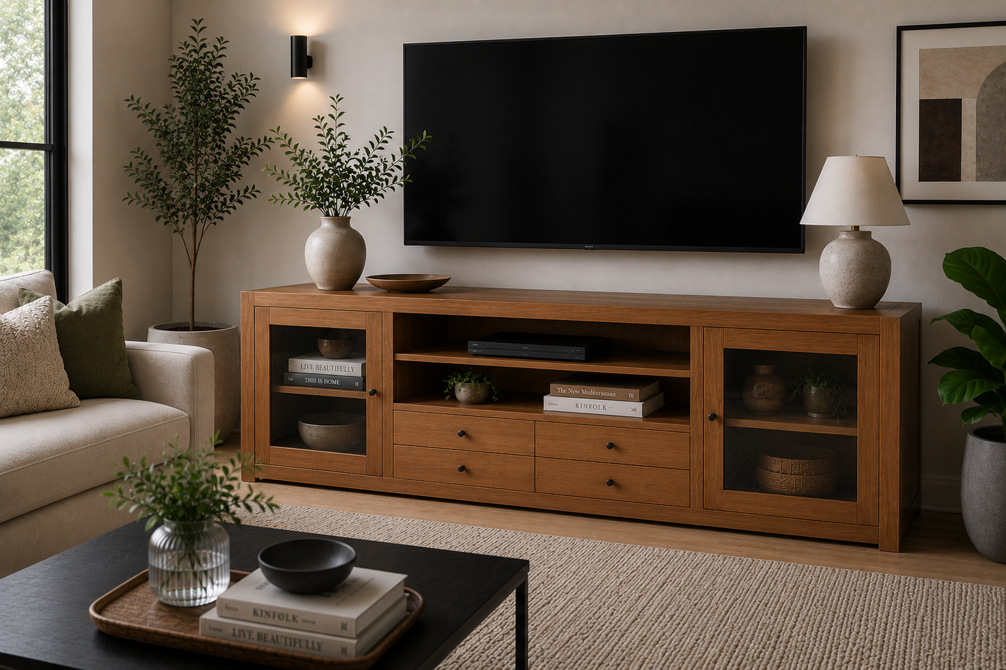 Morgan (AUSSIE MADE) 2 Door / 1 Drawer TV Entertainment Unit Collection - Tassie Oak Combination - Assorted Stained Colours