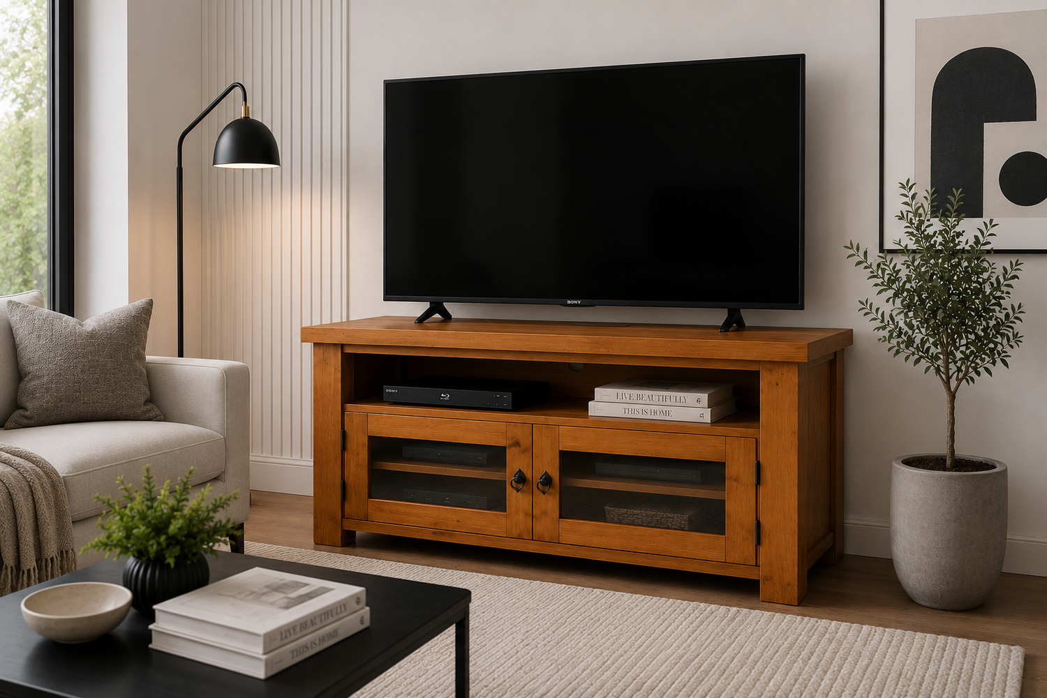Ohio (AUSSIE MADE) TV Unit With 2 Doors Collection - Assorted Stained Colours