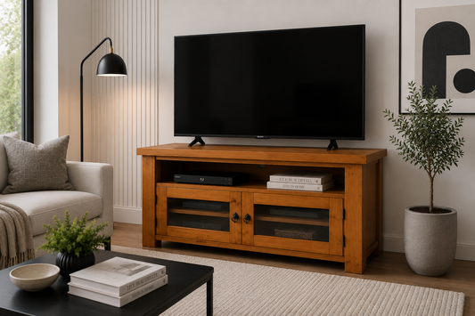 Ohio (AUSSIE MADE) TV Unit With 2 Doors Collection - Assorted Stained Colours
