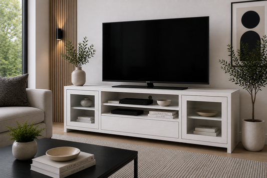 Morgan (AUSSIE MADE) 2 Door / 1 Drawer TV Entertainemnt Unit Collection - Tassie Oak Combination - Assorted Stained Colours