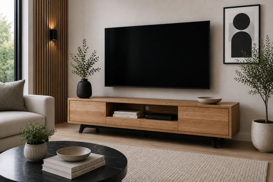 Sharper (AUSSIE MADE) TV Entertainemnt Unit Collection - Tassie Oak Combination - Assorted Stained Colours