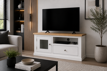 Arbetta (AUSSIE MADE) TV Unit With 1 Door / 1 Drawer With Kickboard Collection - Assorted Painted / Stained Colours