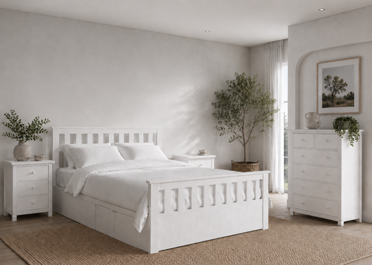 Single Cronulla (AUSSIE MADE) Bed With 4 Under Bed Storage Drawers - Tassie Oak Combination - Assorted Colours