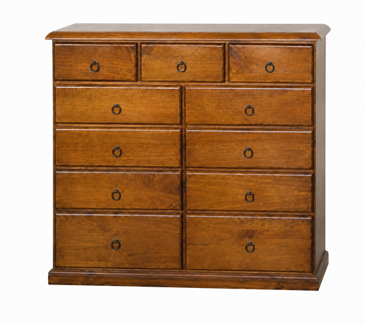 Cronulla (CR48511) 11 Drawers Split Top Chest - 1210(H) X 1150(W) - Baltic , Walnut Or Greywash