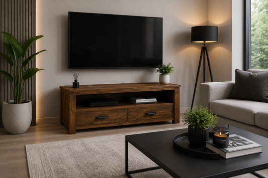 Bronte (AUSSIE MADE) 2 Drawer TV Unit Collection - Assorted Stained Colours