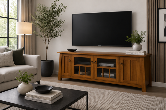 Tokyo (AUSSIE MADE) Lowline TV Unit With Twin Pull-outs Collection - Assorted Stained Colours