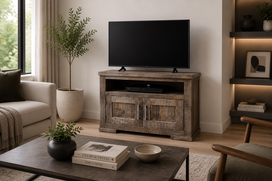 Rustic (AUSSIE MADE) 2 Door TV Unit Collection - Assorted Stained Colours