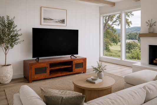 Nikki (AUSSIE MADE) Timber Lowline TV Unit Collection - Assorted Stained Colours
