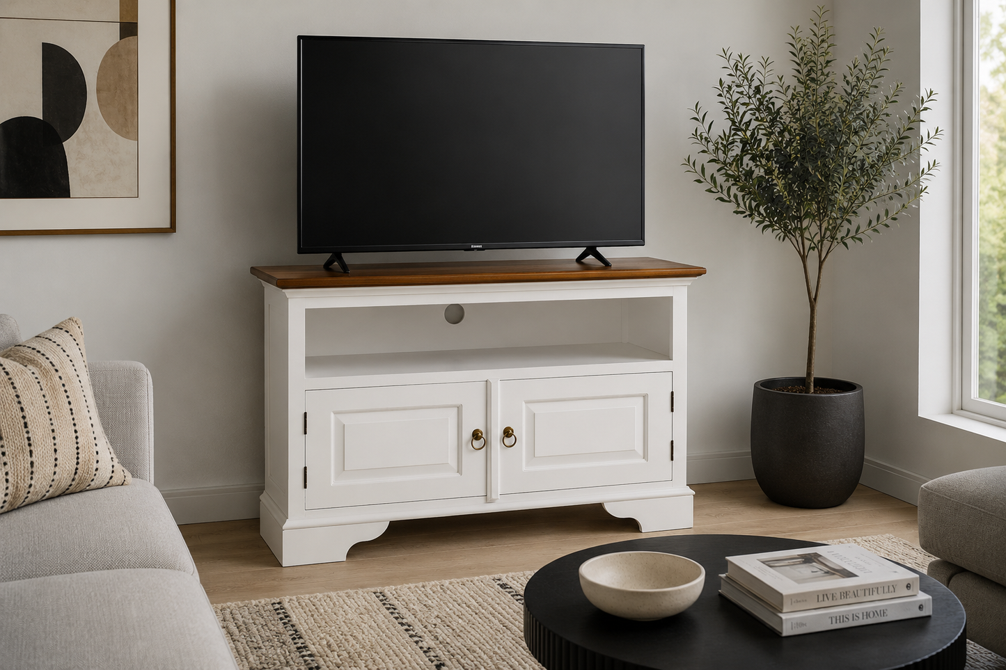 Tasmania (AUSSIE MADE) 2 Door Corner TV Stand - 700(H) X 900(W) - Assorted Colours