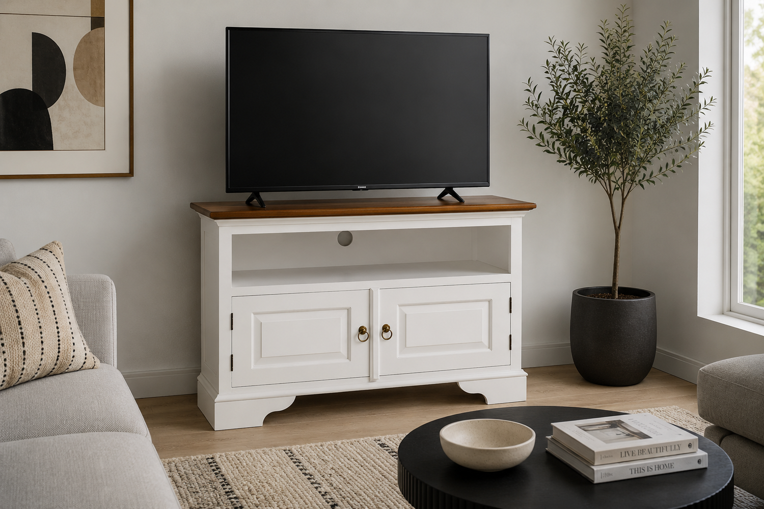 Tasmania (AUSSIE MADE) 2 Door Corner TV Stand - 700(H) X 900(W) - Assorted Colours
