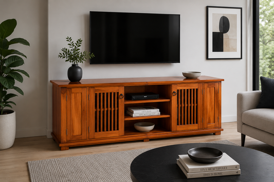 Manilla Lowline TV Unit With Double Dvd/cd Pullouts (AUSSIE MADE) - 680(H) X 1900(W) - Assorted Colours