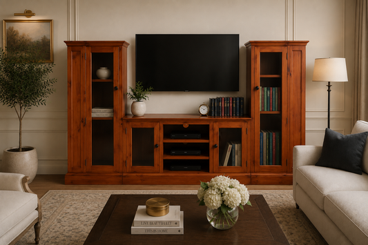 Mosaic / Hamilton (AUSSIE MADE) 3 Piece TV Entertainment Unit (PLAIN GLASS) -860(H) X 2700(W) - Assorted Colours