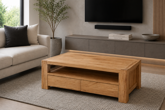Hunter (AUSSIE MADE) Coffee Table Collection - Tassie Oak Combination - Assorted Colours (AUSSIE MADE)