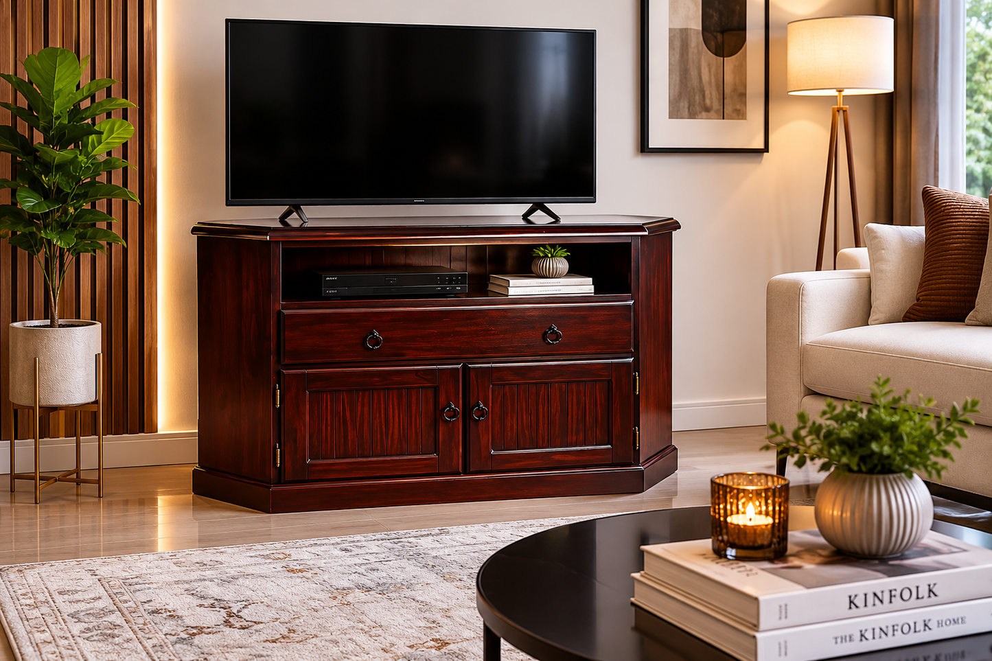 Noosa (AUSSIE MADE) 2 Door / 1 Drawer TV Corner Entertainment Unit Collection - Assorted Stained Colours