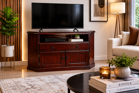 Noosa (AUSSIE MADE) 2 Door / 1 Drawer TV Corner Entertainment Unit Collection - Assorted Stained Colours