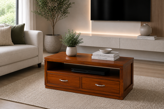 Nooture (AUSSIE MADE) 2 Drawer Coffee Table Collection - Assorted Stained Colours