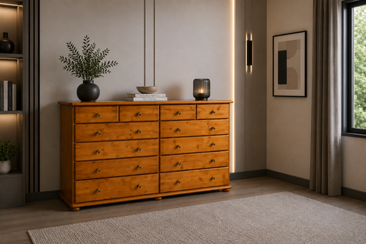 Victoria 12 Drawer Largeboy / Tallboy - 1214(H) X 1800(W)
