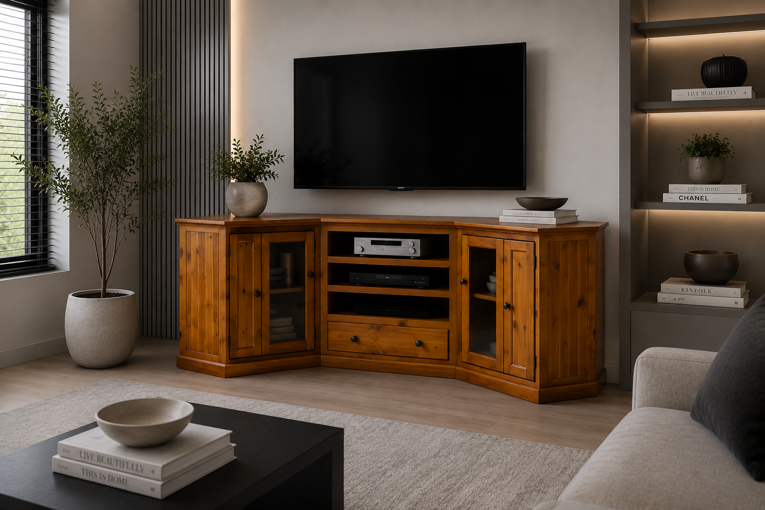 Mosaic (AUSSIE MADE) 3 Piece Corner TV Stand Collection - Assorted Stained Colours