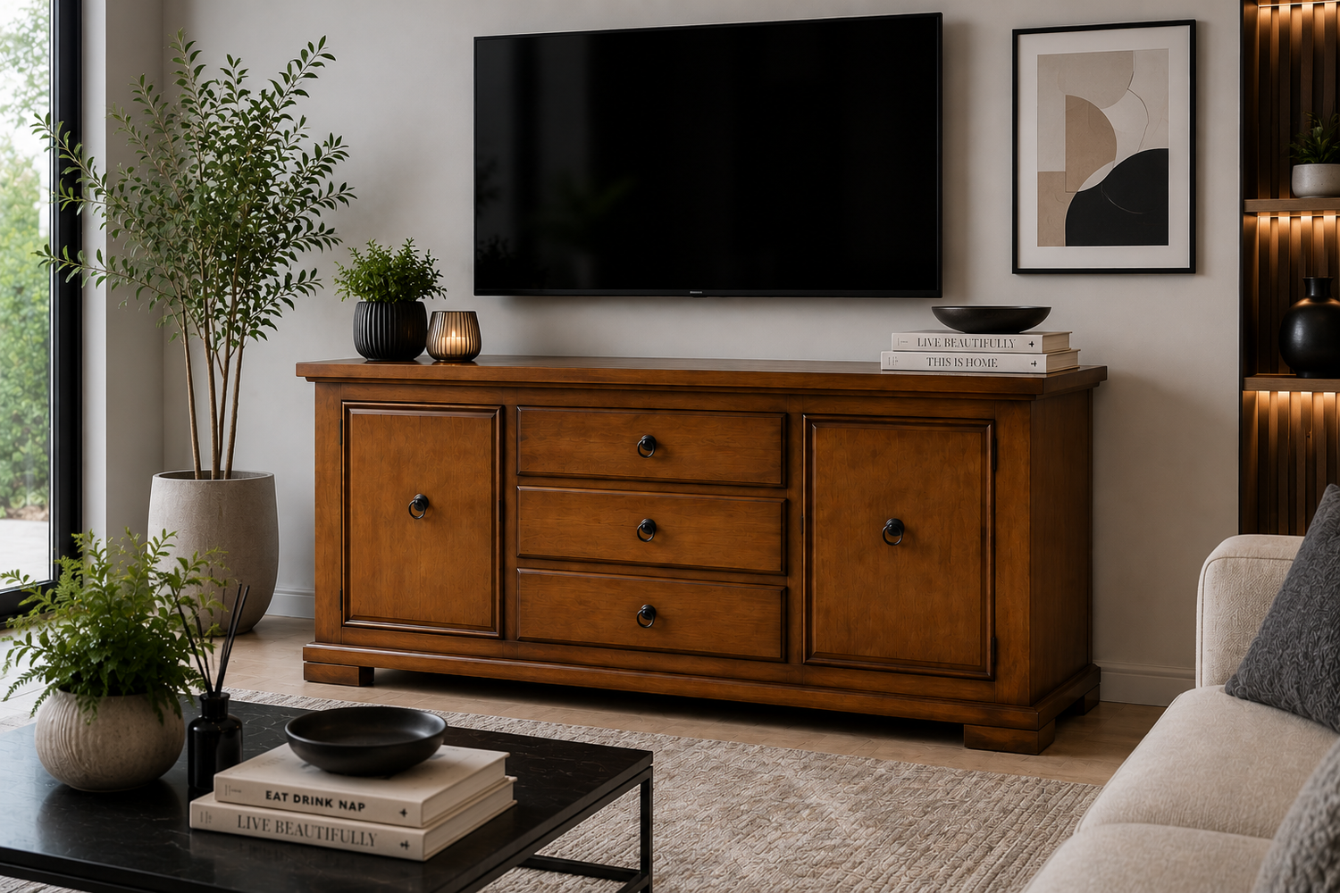 Albeta (AUSSIE MADE) Lowline TV Unit Collection - Assorted Stained Colours