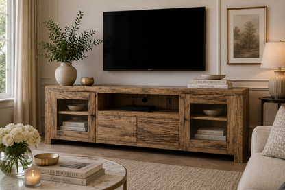 Hunter (AUSSIE MADE) Lowline TV Unit Collection - Tassie Oak Combination - Assorted Stained Colours