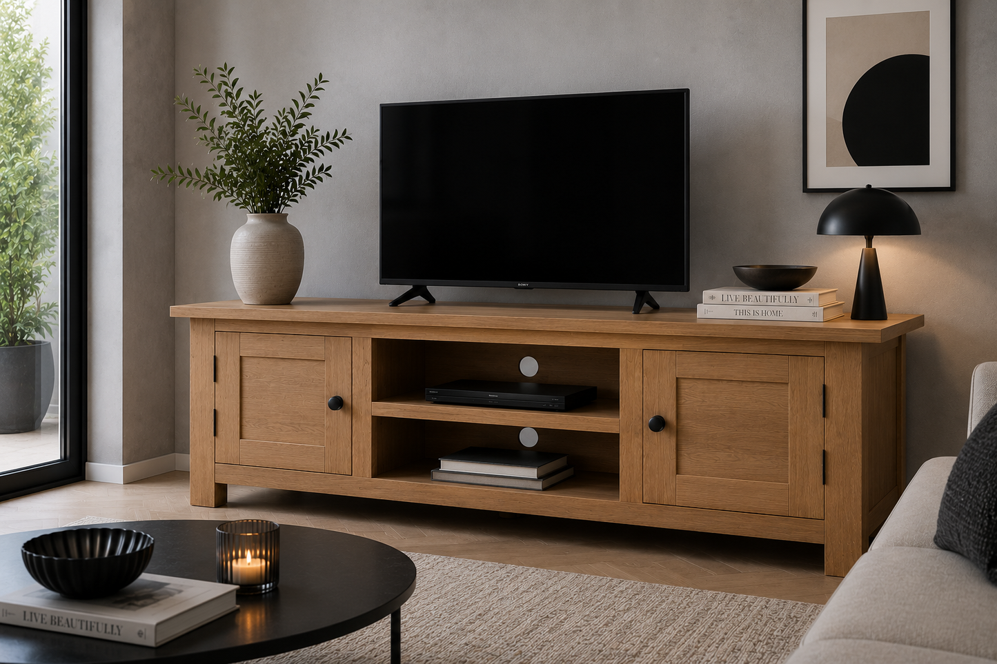 Eminenece (AUSSIE MADE) TV Entertainment Unit Collection - Tassie Oak Combination - Assorted Stained Colours