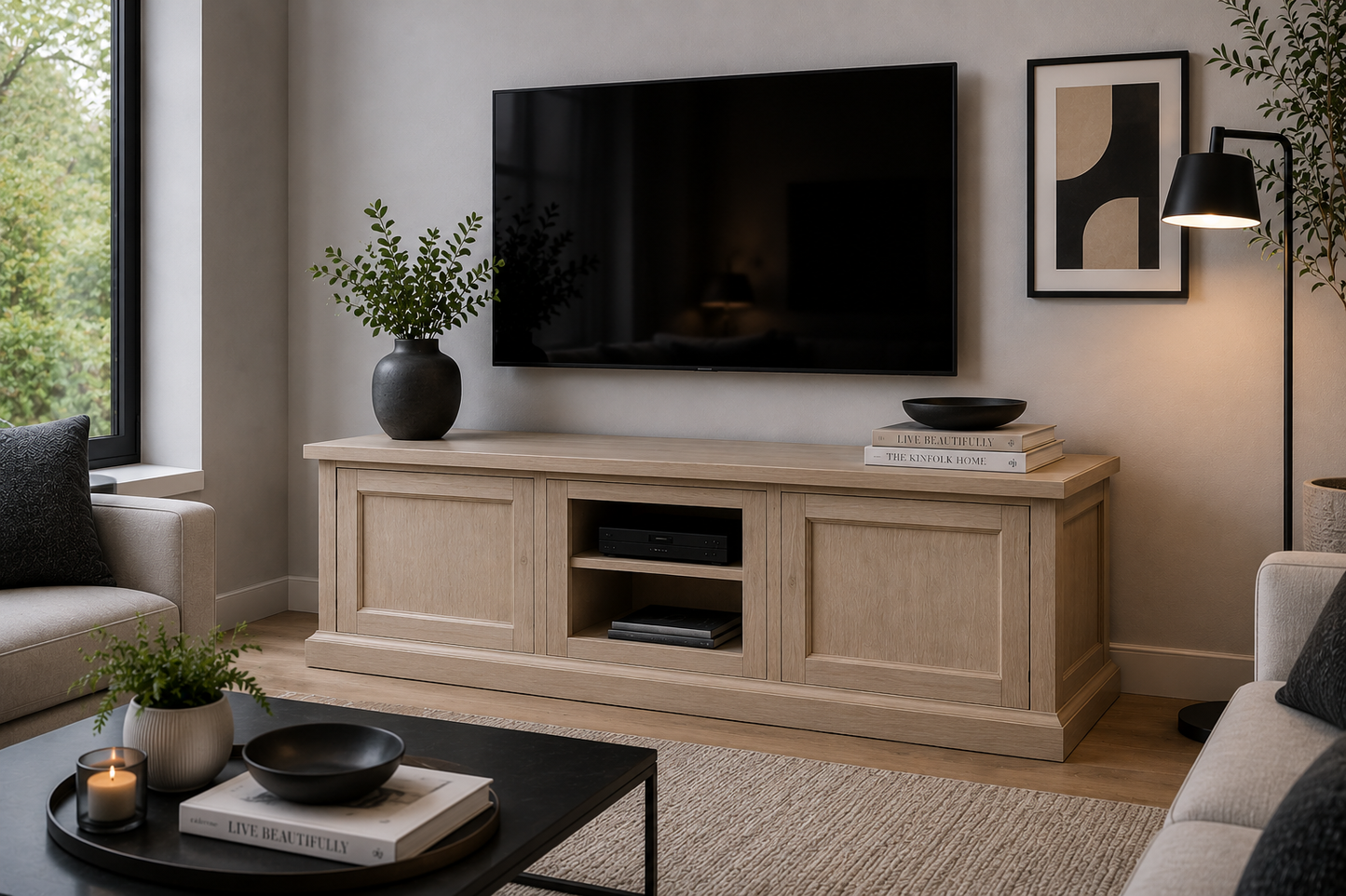 Jed (AUSSIE MADE) TV Corner Unit Collection - Tassie Oak Combination - Assorted Stained Colours
